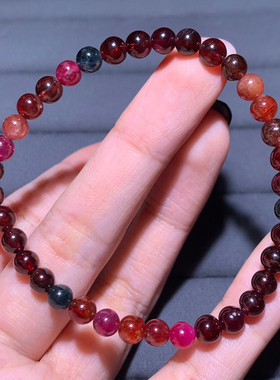 天然彩色尖晶石单圈手链圆珠手串