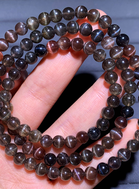 天然猫眼方柱石多圈手链水晶手串