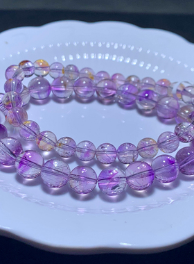 天然冰透紫超七单圈水晶手链