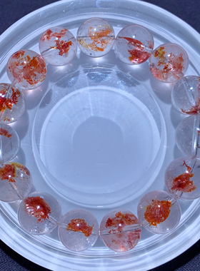 天然锦鲤胶花水晶单圈手链礼物女