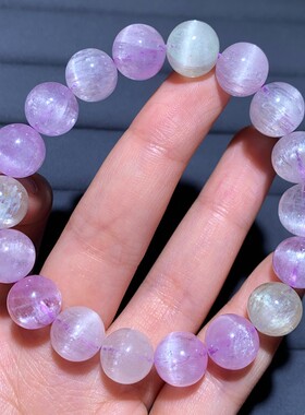 天然拉丝猫眼紫锂辉老矿手链