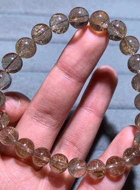 天然浓密银发晶单圈手链饰品女生