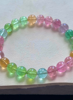 天然巴西糖果冰淇淋色碧玺手链