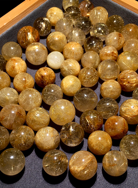 天然巴西金发晶球吊坠礼物情侣女