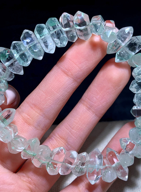 天然翠幽灵单圈随形手链饰品水晶