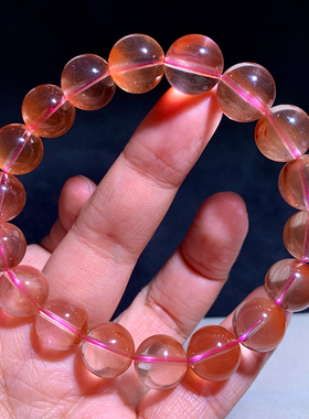 天然拉丝顺发兔毛水晶手链饰品女