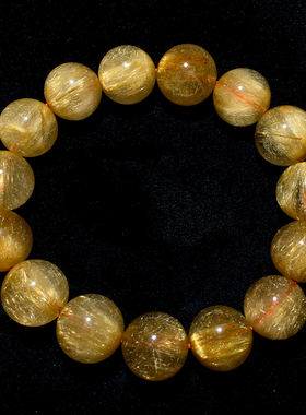 巴西天然顺发金发晶手链礼物情侣