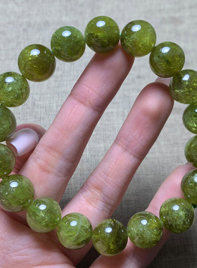 天然沙佛莱绿石榴石手链情侣礼物