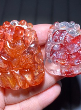 天然红胶花吊坠九尾狐饰品女生