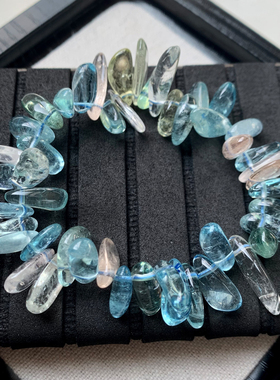 天然冰透摩根石随形单圈手链水晶