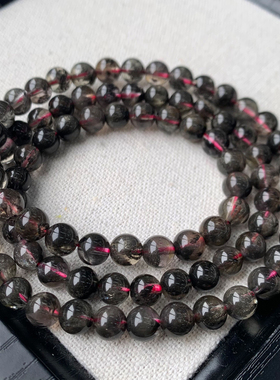 天然黑羽毛极光三圈手链礼物情侣