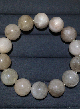 天然顺发灰白兔毛单圈水晶手链女