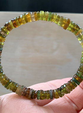 天然巴西老矿黄碧玺盘珠手链水晶