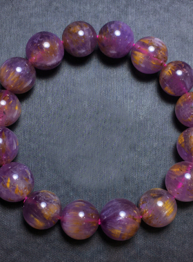 天然紫钛晶单圈手链佛珠饰品礼物