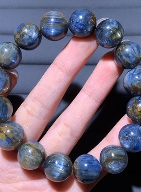 天然岛屿蓝晶石水晶共生手链送女