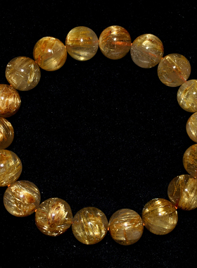 天然顺发金发晶手串送礼物情侣款