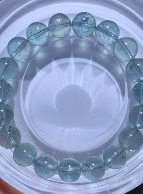 天然绿柱石单圈手链星光绿水晶女