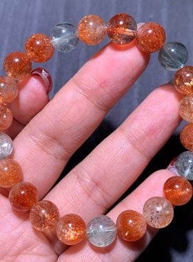 天然阿鲁沙长石手链单圈饰品女生