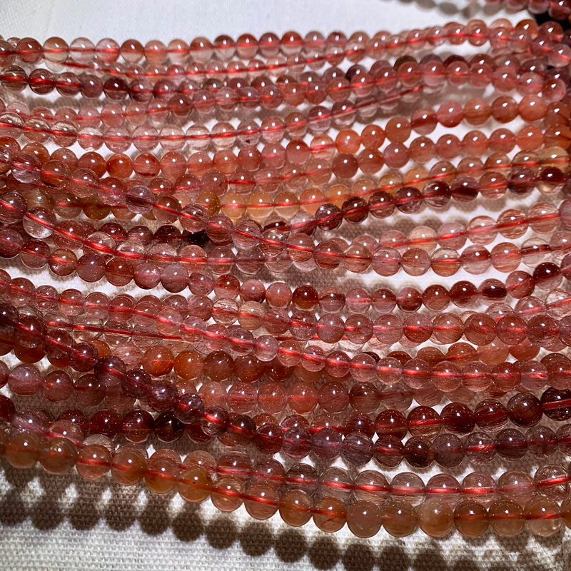 天然红兔毛三圈水晶手链红发晶红幽灵饰品手串一物一图送礼物男女 - 图2