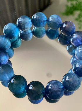 天然冰透紫蓝锂辉石手链饰品男女