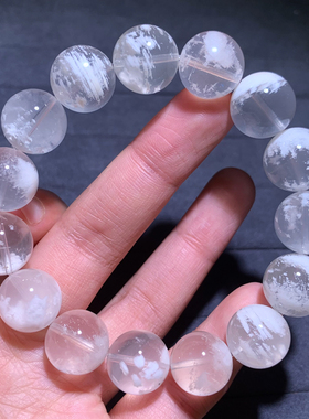 天然冰透雪花幽灵手链饰品情侣款