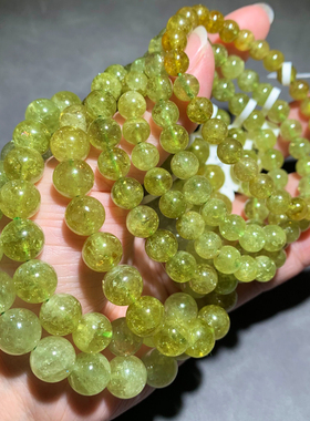 天然沙佛来绿石榴石手链礼物女