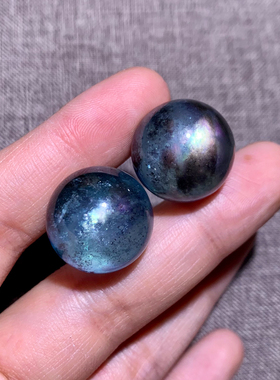 天然星光魔鬼蓝海蓝宝裸石球吊坠