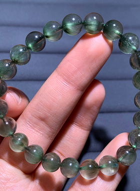 天然顺发猫眼绿发晶手链礼物情侣