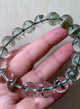 天然巴西绿幽灵单圈水晶手链饰品