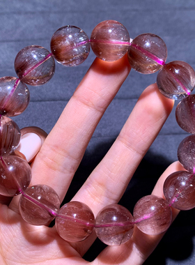 天然顺发粉紫兔毛手链情侣送礼物