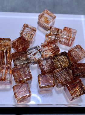 天然黑金超方糖水晶饰品情侣款女