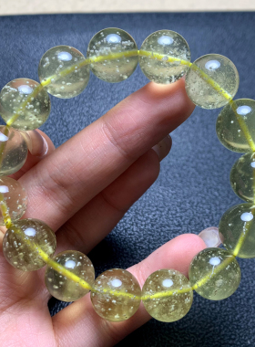 天然利比亚冰透黄金陨石单圈手链