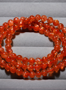 天然金太阳石多圈手链佛珠云母片