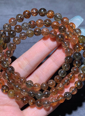 天然顺发黑金超三圈手链共生双轮