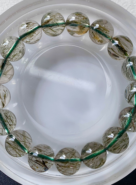 天然冰透顺发绿发晶水晶手链饰品