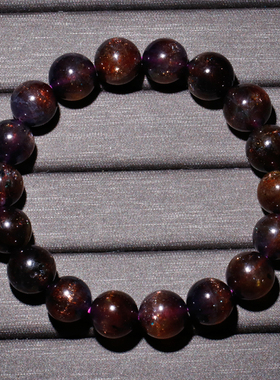 天然血滴草莓堇青石水晶手链饰品