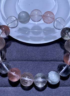 天然拉丝彩兔毛手链饰品礼物男女