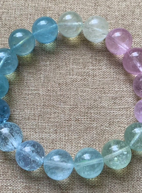 天然摩根石水晶单圈佛珠手链礼物