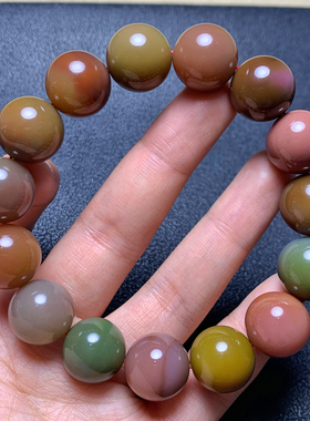 天然大颗粒盐源玛瑙手链礼物情侣