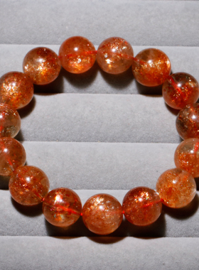 天然爆闪金太阳单圈手链民族风女