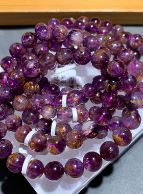 天然紫钛晶小颗粒单圈手链钛发晶