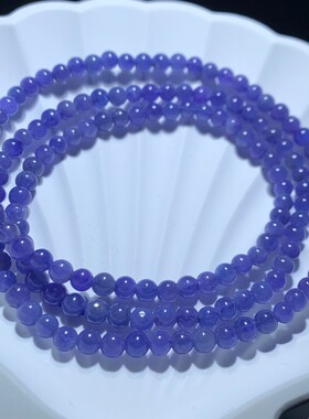 天然坦桑石手串女海洋之心紫蓝女