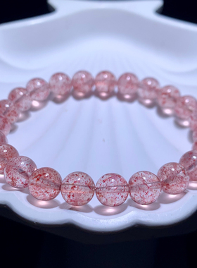 天然小颗粒草莓晶手链饰品礼物女