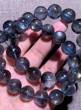 天然星光海蓝宝手链情侣手串男女