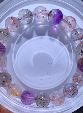 天然三轮骨干超七水晶单圈手链女