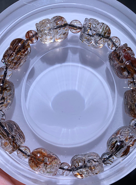 天然黑金超貔貅手串顺发超七雕刻