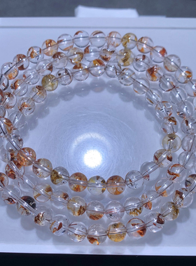 天然胶花闪灵水晶三圈手链礼物女