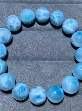 天然海纹石单圈拉利玛手链水晶女