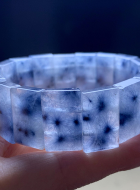 天然蓝兔毛手排饰品送礼物男女款