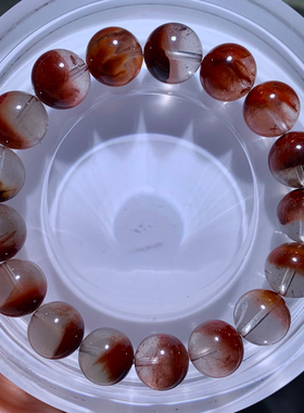 天然顺发红兔毛单圈水晶手链发晶